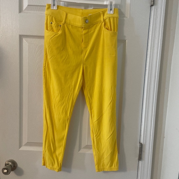 Yellow Stretch Skinny Pants - Picture 1 of 2